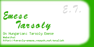 emese tarsoly business card